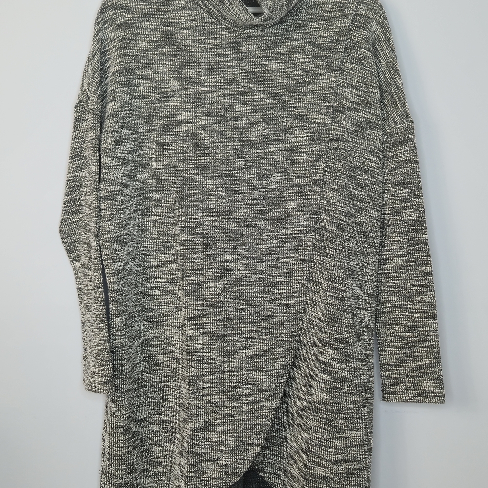 BCBGMaxAzria Black and White Cowl Neck Sweater